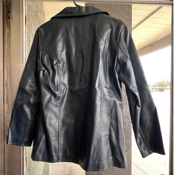 Vintage Fingerhut navy blue faux leather jacket size 12 - Picture 5 of 5